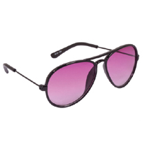 NeedyBee Pink Kids Spiky Aviator Sunglasses with Black Frame